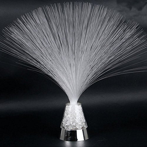 E&A Ice Fiber Optic Mood Lamp with Color-Changing Crystals Base, Blue, Model 8541999671, Made of Acrylonitrile Butadiene Styrene