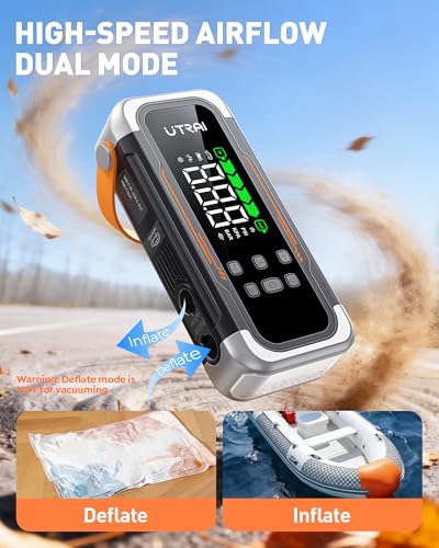 UTRAI Jump Starter with Air Compressor, 6000A Battery Jumper Starter Portable (All Gas & 10.0L Diesel) with 150PSI Tire In...