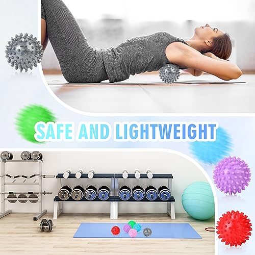 Liliful 12 Pcs Spiky Massage Ball, Hard Foot Ball Roller Massager Firm Foot Arch Trainer for Deep Tissue, Plantar Fasciiti...