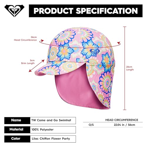 Roxy Baby's TW Come and Go Swim Bucket Hat - Wide Brim Sun Protection - Durable Lycra - Snap Chin Strap - Stylish and Func...