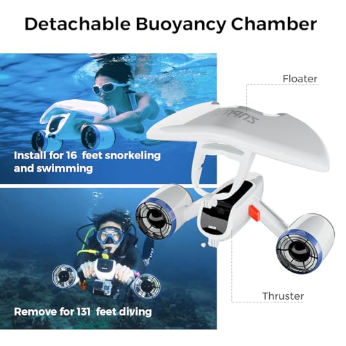 Sublue Mix Underwater Scooter with Action Camera Mount 30 Minutes 22lbf 131ft Waterproof Dual Motors Water Sports Pool Div...