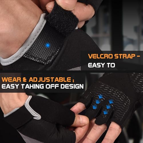 sunnex Workout Gloves for Women - Breathable Weight Lifting Gloves with Non-Slip Silicone Padding, Fingerless Gym Gloves f...