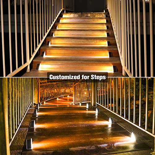 VOLISUN Solar Stair Lights 6 Pack, Solar Step Lights Outdoor Waterproof IP67, LED Outdoor Step Light,Outdoor Light Decor f...