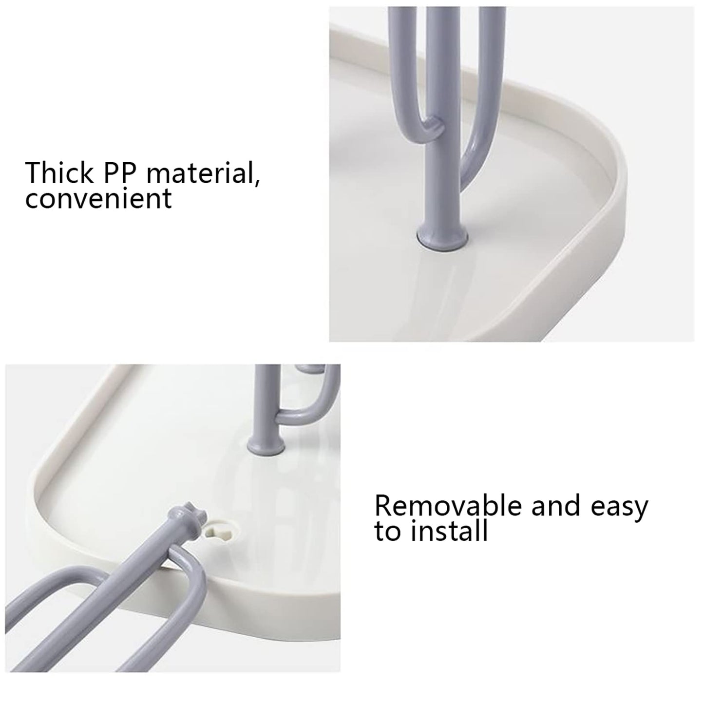 Baby Bottle Drying Rack with Tray, Creative Tree Branch Baby Bottle Dryer Holder for Bottles, Teats, Cups, Pump Parts and Accessories (1 Pc, Beige)