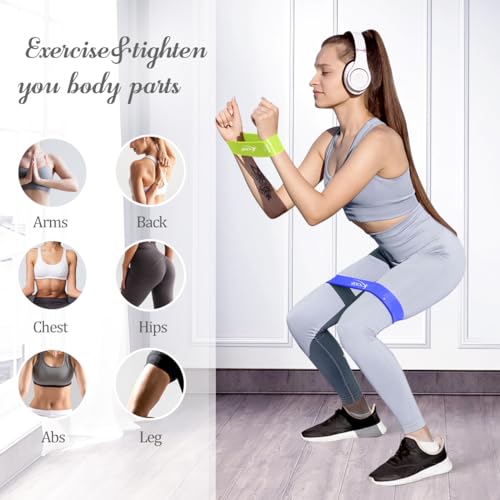 VEICK Resistance Loop Exercise Bands, Elastic Workout Bands for Men Women, Set of 5 Different Resistance Levels Stretch Ba...
