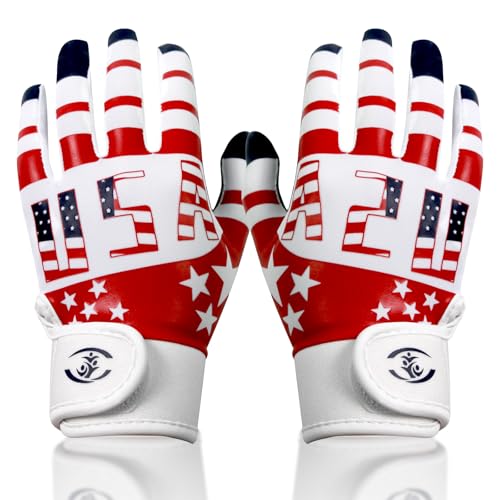 GOWISDOM Youth Baseball Batting Gloves,Softball Batting Gloves Grip Sports Kids Boys Girls Batting Gloves Super Grip for E...