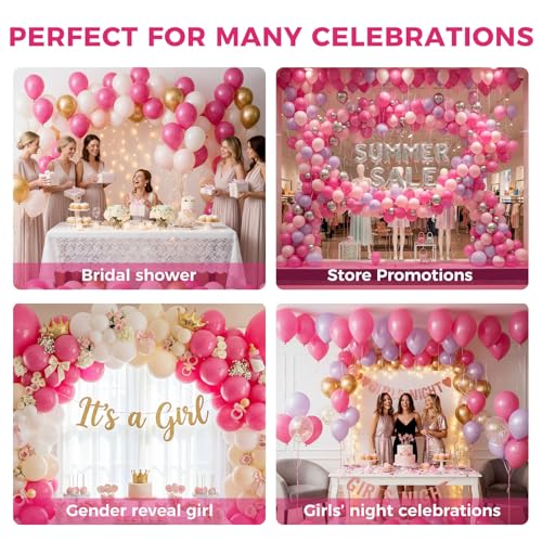 LovesTown 110PCS Latex Balloons 12inch Party Balloons Arch with Ribbon for Birthday Baby Shower Wedding Party Decorations ...