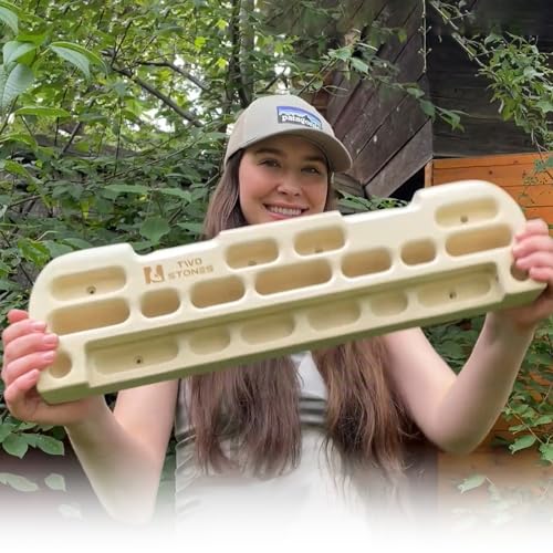 TWO STONES Wooden Hangboard Rock Climbing Pull Up Bar Designed Training for Climbing, Wooden Fingerboard Climbing Training...