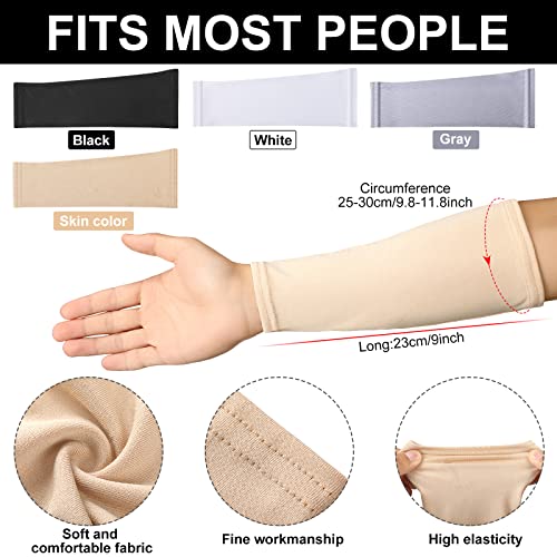 Eurzom 4 Pairs Arm Protection Sleeve for Men Women Sun Forearm Arm Protector Cover Sleeve for Sports Skin Gardening Work(9...