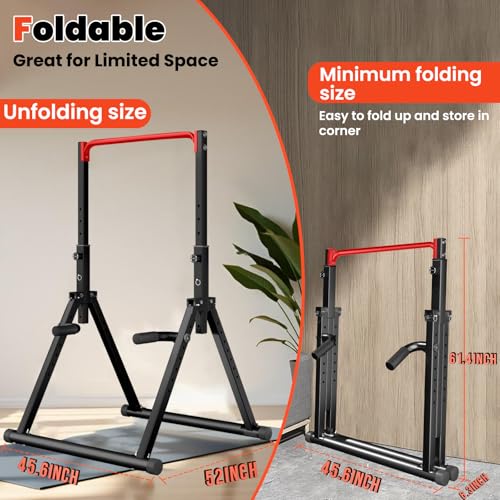 DOBESTS Power Tower Pull Up Bar Free Standing, Adjustable Foldable Pull Up Station, Home Gym Strength Training Equipment 7...