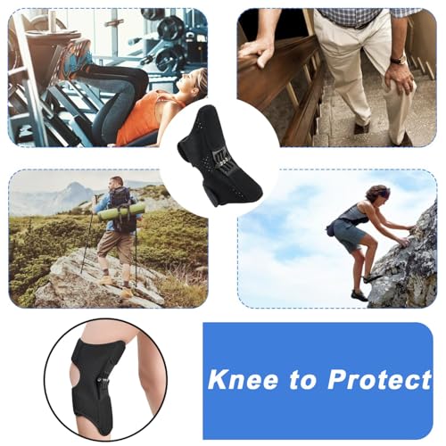 Professional Knee Brace with Triple Spring Support - Enhanced Stabilizer for Squats, Climbing & Active Support | Carbon St...