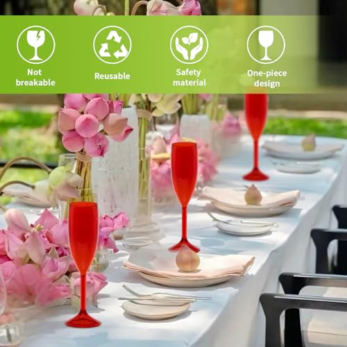12 Pcs Champagne Flutes 5.4OZ Plastic Champagne Glasses Wine Glasses Plastic Goblets for Parties Mimosa Bar Glasses Stemme...