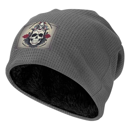 YANYU Skull Yoga Print Lightweight Waffle Pullover Hat Men Women Winter Headwear Outdoor Camping Travel