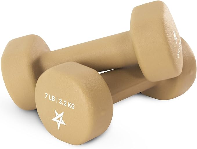 Yes4All Neoprene Coated Dumbbell Hand Weight Sets of 2 - Multiple Weight Options with 15 Colors, Anti-roll, Anti-Slip, Hex...