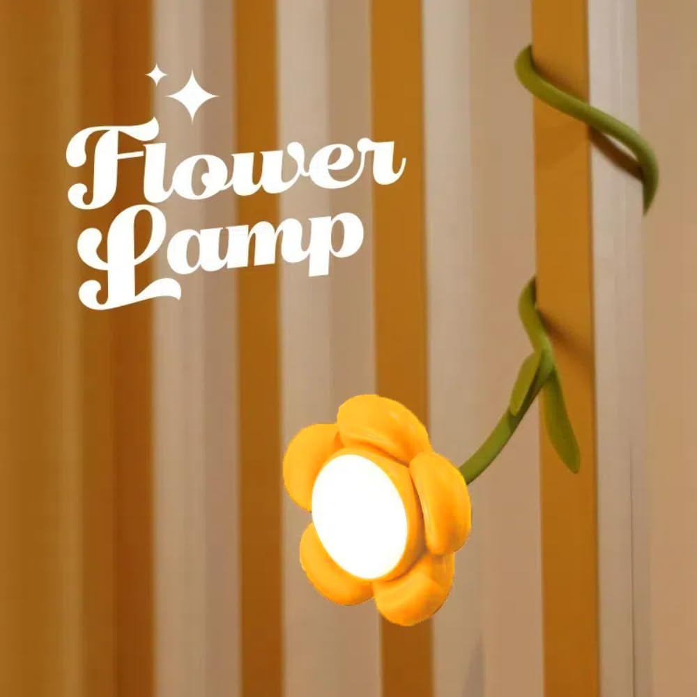 Magical Jd Birthday Gifts For Women Sunflower Flower Lamp Rechargeable Cordless Led Reading Light 3-Colour Infinitely Dimming Small Night Light For Festival Gifts For Mom Girlfriend Grandma (Yellow)