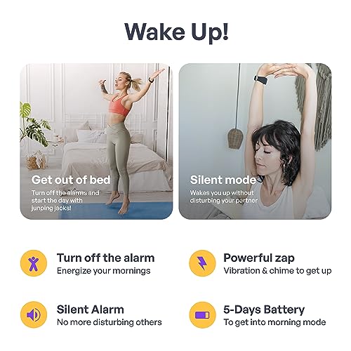 Pavlok Shock Clock 2 | Silent Alarm Clock | Ideal for Heavy Sleepers | Couples' Favorite | Wake Up On Time | Vibrating Ala...