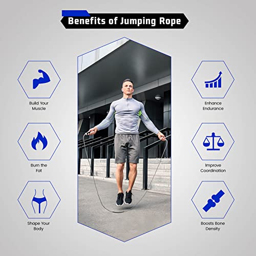 VOXLOVA Weighted Rope - 1LB Heavy Jump Rope for Men Women Fitness Workouts, Non-Slip Aluminum Handles, Premium Skipping Ro...