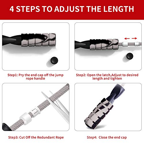 Jump rope, Professional Weighted Jump rope workout, Adjustable Tangle-Free with Ball Bearings Exerciser Jump ropes for Car...