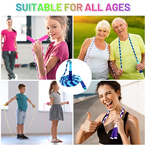 Yunsailing 20 Pack Jump Ropes for Adults Kids, 9.2 Feet Adjustable Length Free Segmented Skipping Rope Bulk Soft Beaded Ju...