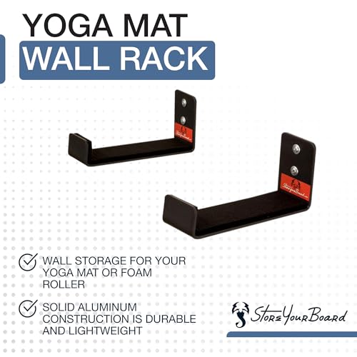 StoreYourBoard Yoga Mat Storage Rack – Yoga Mat Holder Wall Mount for Foam Rollers, Resistance Bands, Fitness Accessories,...