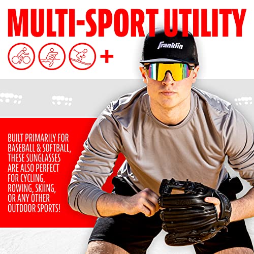 Franklin Sports Baseball + Softball Sunglasses - Men's + Women's Sports Sunglasses - Flip Up Shades + Non Flip Glasses