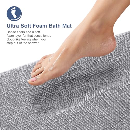 OLANLY Thick Memory Foam Bath Mat Rug 30x20, Extra Soft Absorbent Bathroom Rugs, Quick Dry Bath Mats, Non-Slip, Machine Wa...