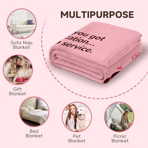 50"x70" Funny Get Well Soon Gifts for Women, Humorous Pink Thinking of You Comfort Blanket, Hilarious Surgery Recovery Gif...
