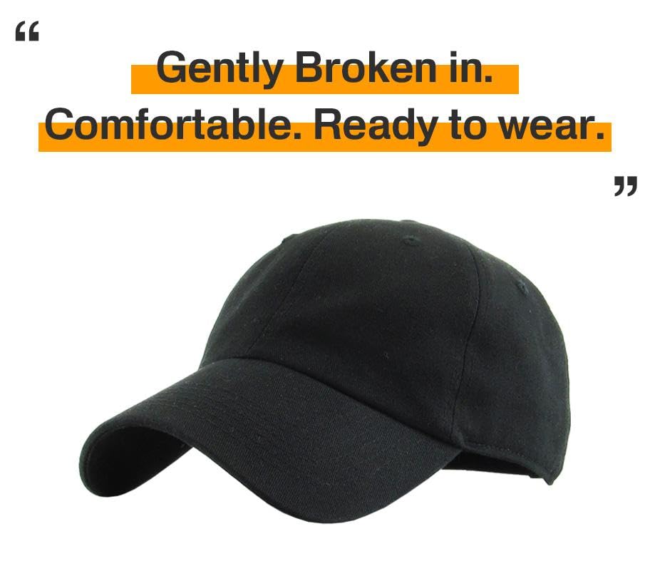 KBETHOS Classic Unisex Cotton Adjustable Low Crown Baseball Cap – Plain Dad Hat