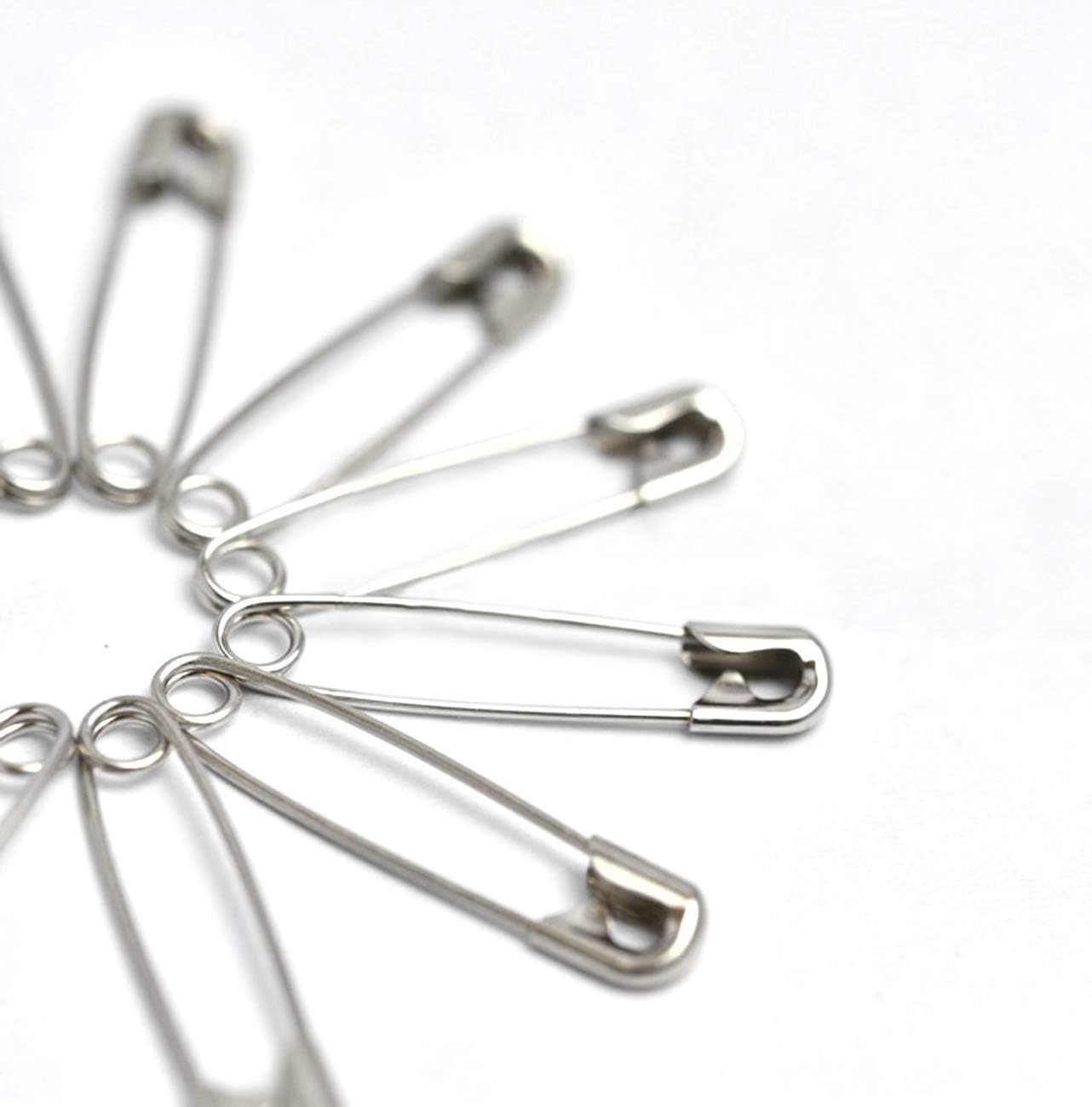 vrupin 50PCS Safety Pins, 3Inch/76mm Safety Pins Metal Nickel Plated Steel Sewing Accessories Kit for Baby Clothing, Crafts & Arts