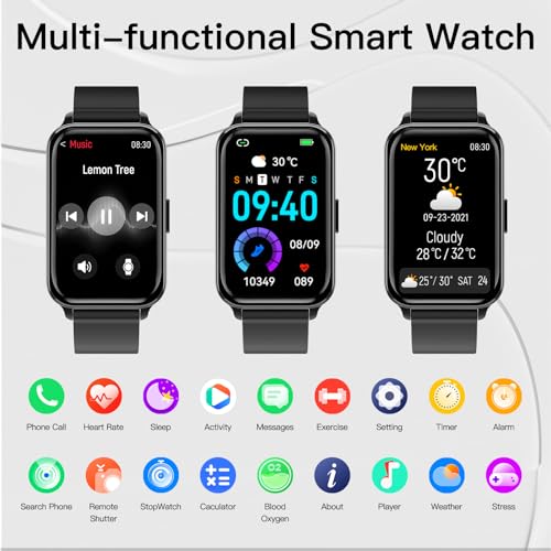 Smart Watch Fitness Tracker Make/Answer calls for Women Men with Heart Rate Blood Oxygen Sleep Monitor Sports Modes Step C...
