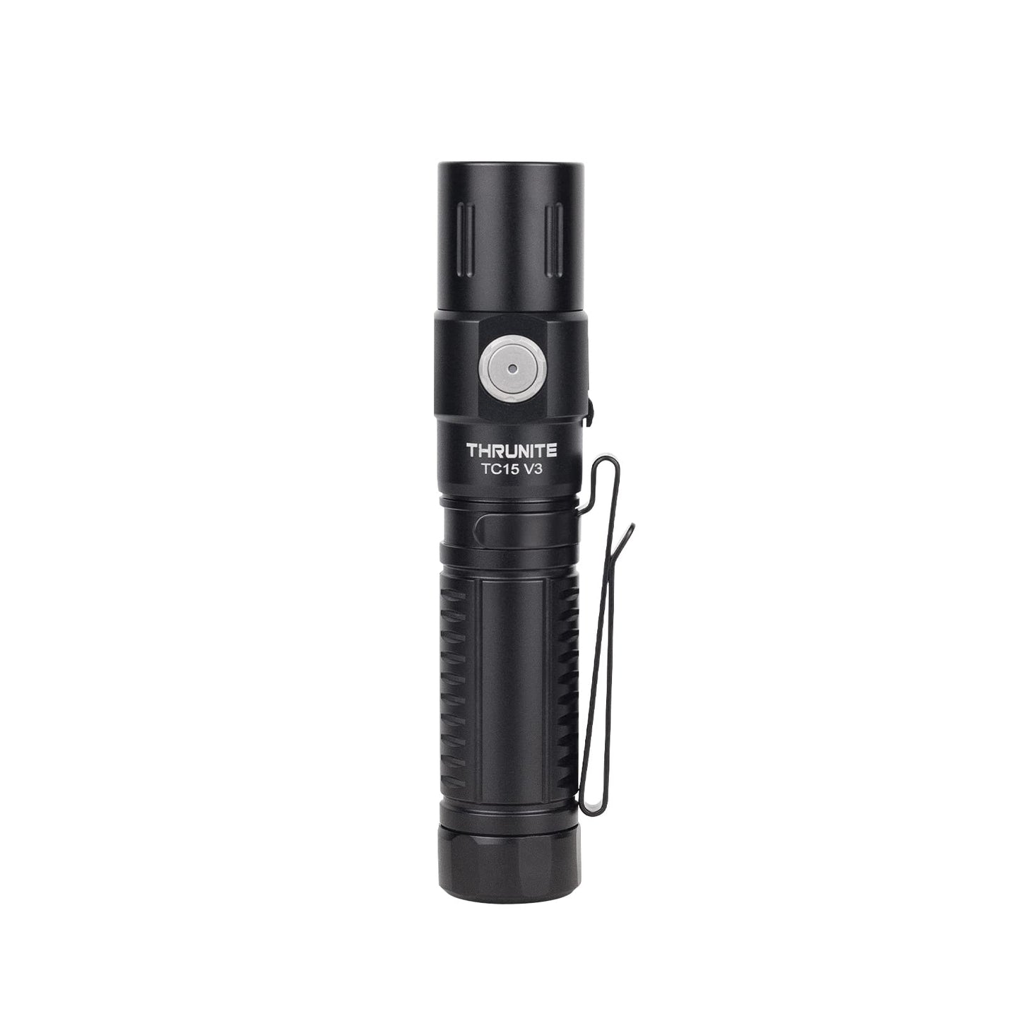 Thrunite Tc15 V3 Rechargeable Flashlight, 2403 Lumens, Pocket Size, Aluminum, Black Neutral White