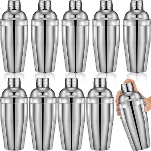 Nitial 9 Pcs Bar Cocktail Shaker Professional Stainless Steel Martini Drink Mixer Built-in Strainer for Bartending No Leak...
