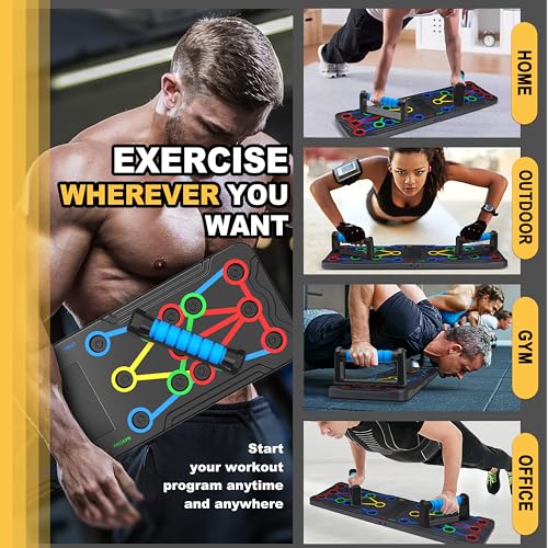 Solid Push Up Board 15 in 1 Home Workout Equipment Multi-Functional Pushup Stands System Fitness Floor Chest Muscle Exerci...