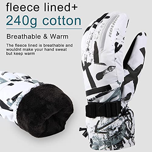 Hoihoo Ski Gloves - Waterproof Winter Snowboarding Gloves for Men & Women, Touchscreen Compatible, Warm Below -30F