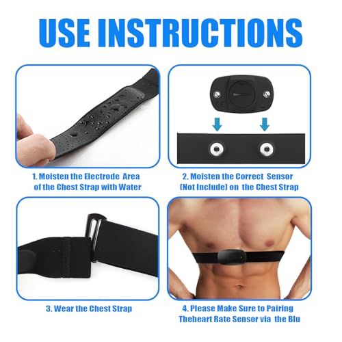 Heart Rate Monitor Chest Band for Polar H10 H9 H7, Adjustable Waterproof Replacement Chest Strap Compatible with Polar Garmin