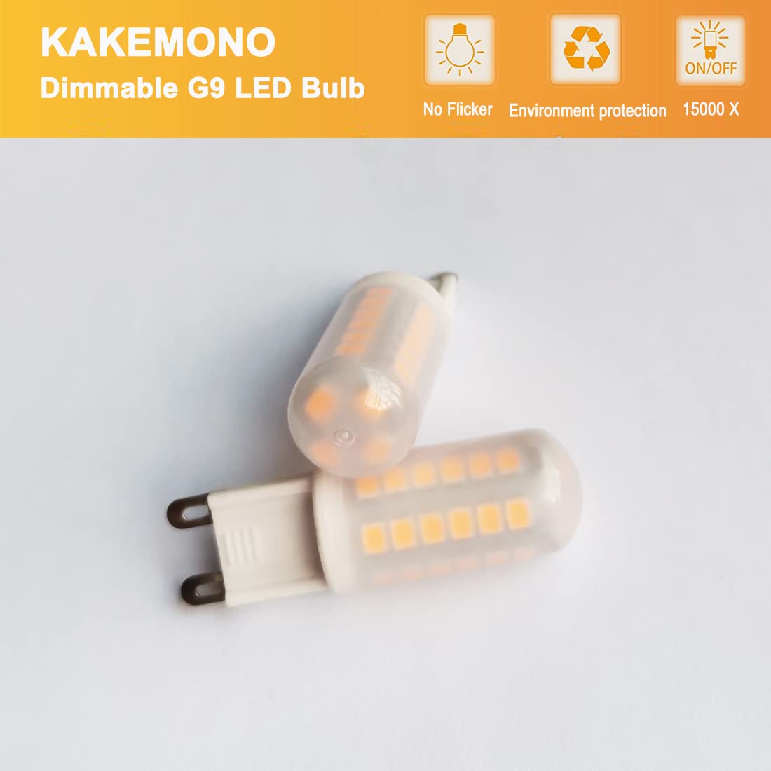 Kakemono G9 Led Bulb Dimmable 4W  40 Watt T4 G9 Halogen Equivalent 120V Chandelier Lighting  Soft Warm White 2700K  8 Pack