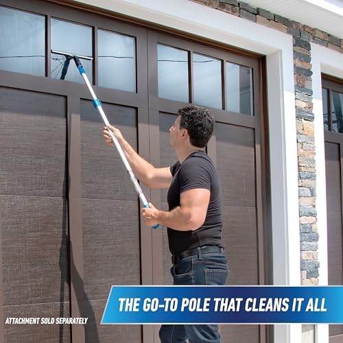 Unger Professional Connect & Clean 3’-6’ Aluminum Telescopic Extension Pole with Locking Cone & Quick-Flip Clamp – Compati...