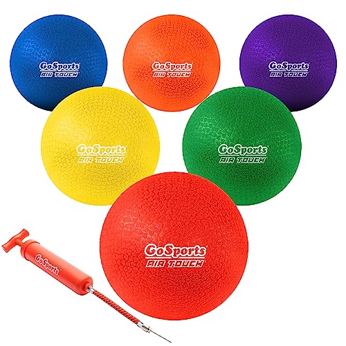 GoSports Playground Balls for Kids - Choose 8.5” or 10” Sizes - Heavy Duty Set of 6 with Carry Bag and Ball Pump