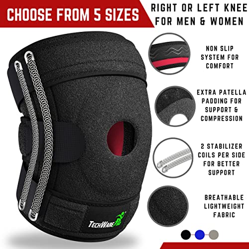 TechWare Pro Knee Brace Support - Knee Braces for Knee Pain. Relieves ACL, LCL, MCL, Meniscus Tear, Arthritis, Tendonitis ...