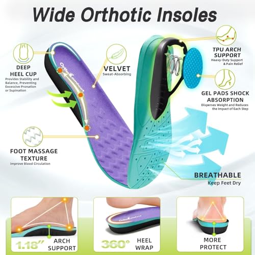 Women's Orthopedic Diabetic Wide Running Shoes: Comfortable Casual Arch Support Plantar Fasciitis Fashion Sneakers, High A...