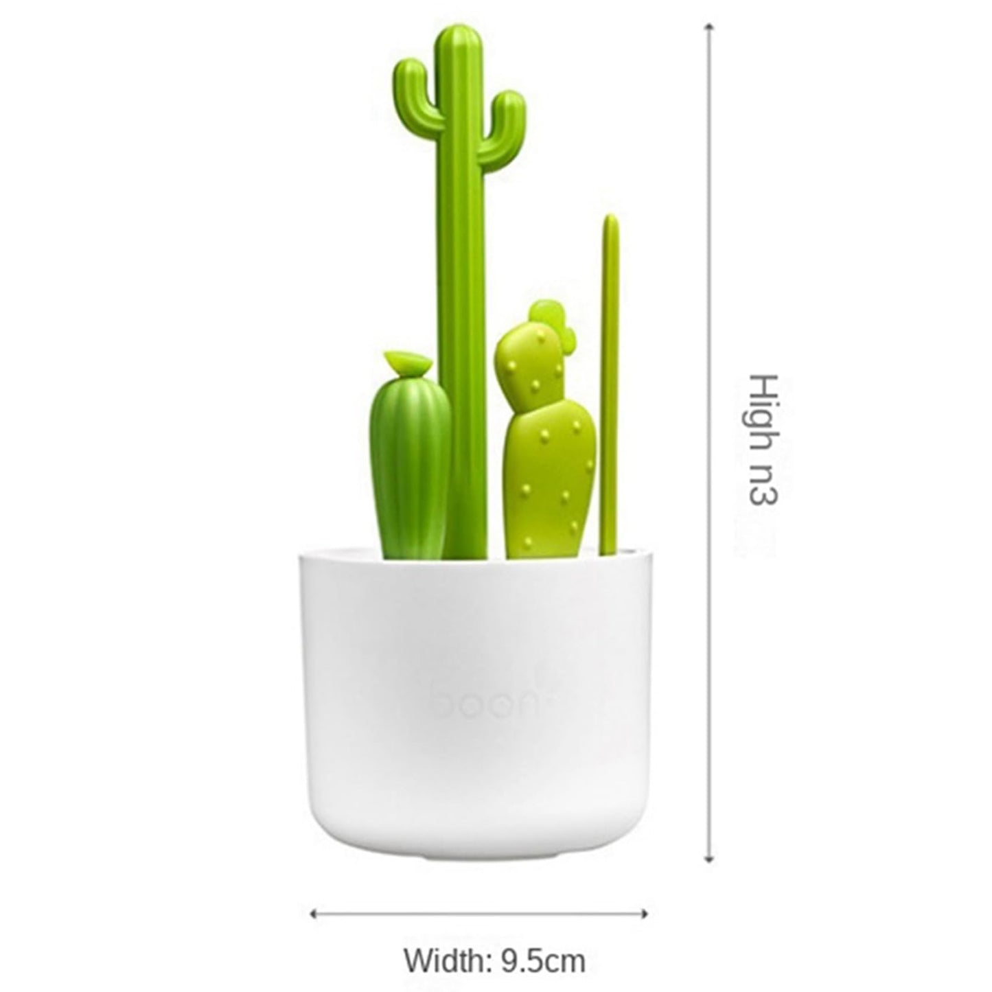 Kqcibz Cactus Bottle Brush, Straw Brush, Multifunctional Cleaning Brush Set, Full-Angle Cleaning, Green & White