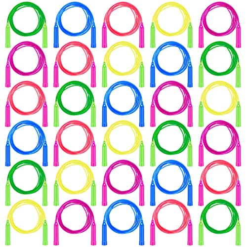 Aneco 30 Pack Kids Jump Rope Set 7.3 Feet Outdoor Jump Ropes Colorful Kids Jumping Ropes Great Sports Activities Birthday ...