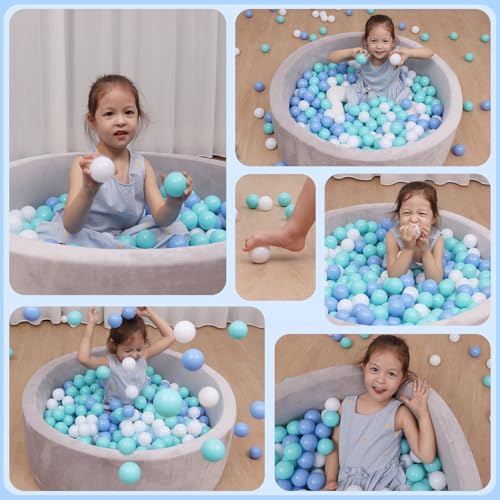 MoonxHome Ball Pit Balls for Toddlers, BPA Free Crush Proof Plastic Toy Balls for Ball Pit, Children's Pool Water Toys, Ma...