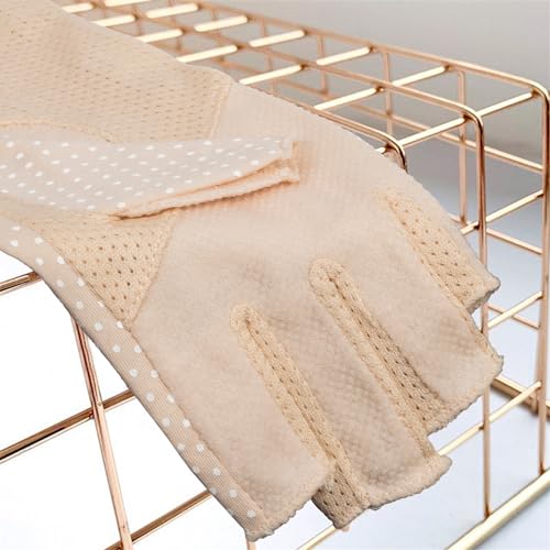 Bawnhaw Cotton Fingerless Driving Gloves for Women Men, Mesh Nonslip UV-Protection Summer Gloves for Nail Manicure, Cycling