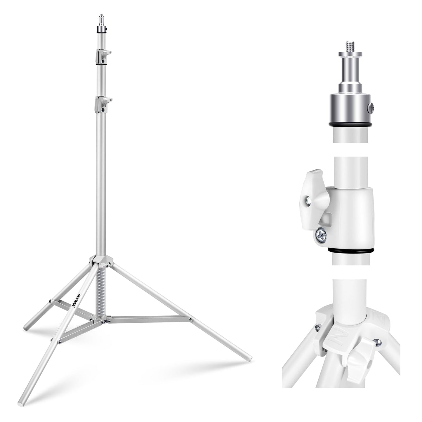 Neewer Light Stand For Photography 87 - 200 Cm, Tripod Stand With Spring With 28 Mm Thicker Tube For Ring Light/Led Light/Strobe