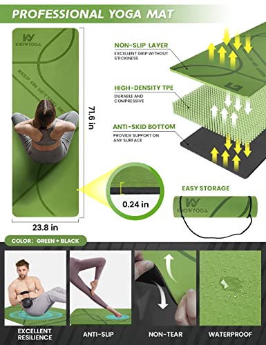 Yoga Starter Kit 12 in 1 - Set Include Mat, Foam Roller, 4 Resistance Bands, Blocks 2 Pack with Strap, 2 Peanut Massage Ba...
