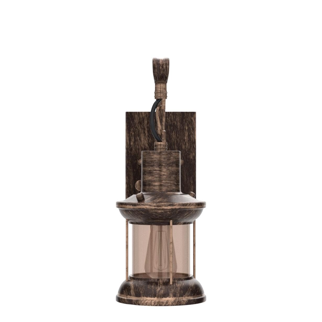 Yisuro Rustic Wall Light Fixture, Antique Bronze, 2-in-1 Installation, Metal, T-THBDDC1010, 1 Pack