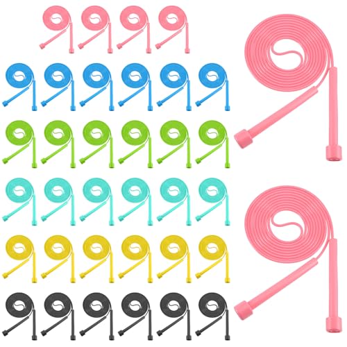 36 Pcs Jump Ropes for Kids, 110 in Colorful Jump Ropes for Kids Bulk, Adjustable Skipping Rope for Boys Girls, Tangle-Free...