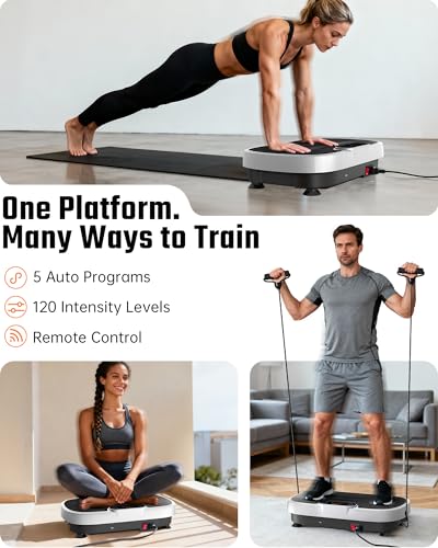 Vibration Plate Exercise Machine for Weight Loss and Lymphatic Drainage - 330lbs Capacity Vibrating Platform for Home Gym ...