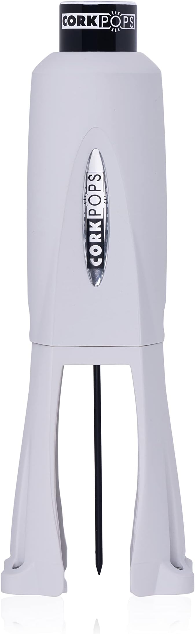 Cork Pops Legacy Wine Opener Built-in 4-Blade Foil Cutter Safe Cork Removal, Effortless Push Button Use, Needle Guard for Safety, Low-Pressure Cartridge Opens Up To 60 Bottles